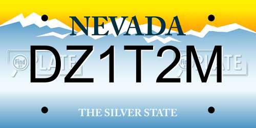 DZ1T2M Nevada License Plate