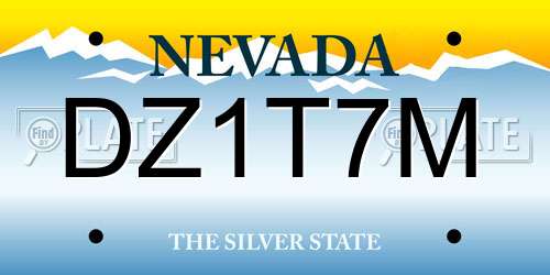 DZ1T7M Nevada License Plate