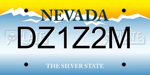 DZ1Z2M Nevada License Plate