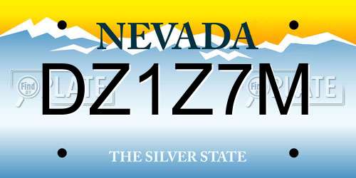 DZ1Z7M Nevada License Plate