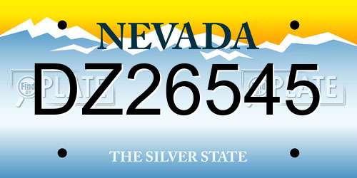 DZ26545 Nevada License Plate