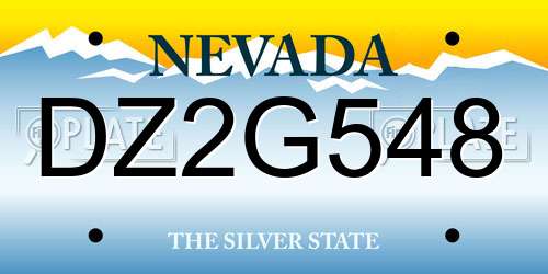 DZ2G548 Nevada License Plate
