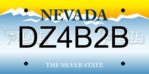 DZ4B2B Nevada License Plate
