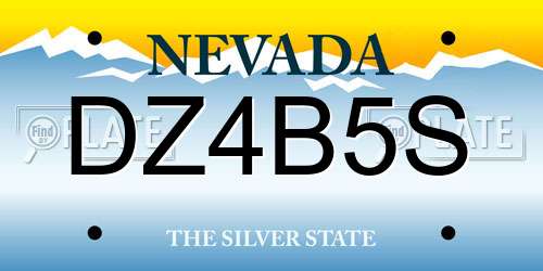 DZ4B5S Nevada License Plate