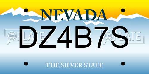 DZ4B7S Nevada License Plate
