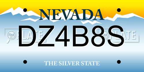 DZ4B8S Nevada License Plate