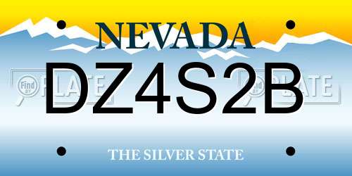 DZ4S2B Nevada License Plate