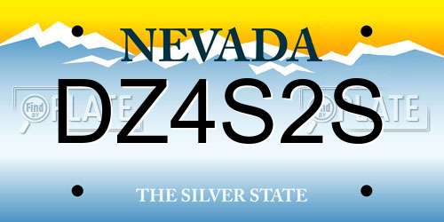 DZ4S2S Nevada License Plate