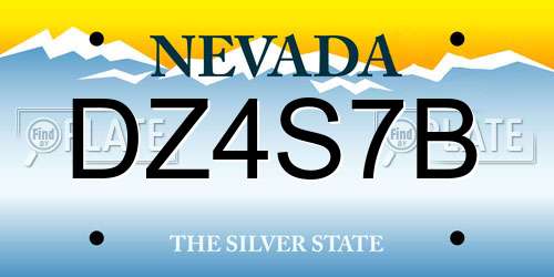 DZ4S7B Nevada License Plate