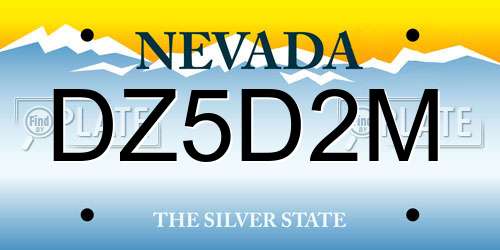 DZ5D2M Nevada License Plate