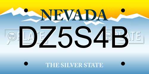 DZ5S4B Nevada License Plate