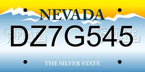 DZ7G545 Nevada License Plate