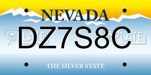 DZ7S8C Nevada License Plate