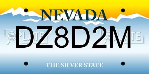 DZ8D2M Nevada License Plate