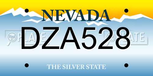 DZA528 Nevada License Plate