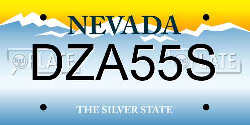 DZA55S Nevada License Plate