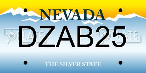 DZAB25 Nevada License Plate