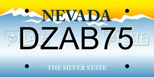 DZAB75 Nevada License Plate