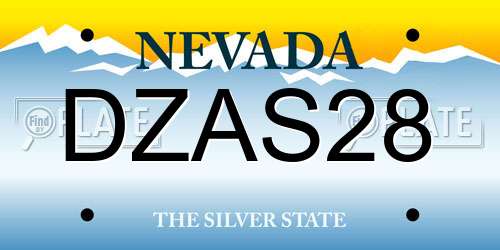 DZAS28 Nevada License Plate