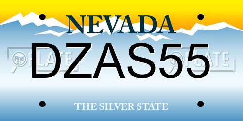 DZAS55 Nevada License Plate