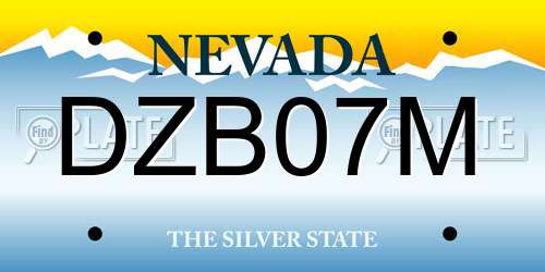 DZB07M Nevada License Plate