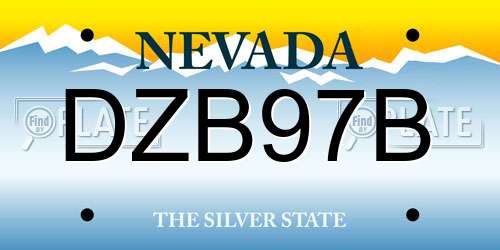 DZB97B Nevada License Plate