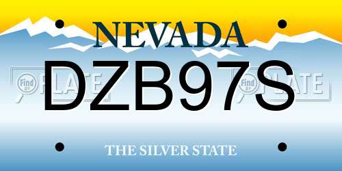 DZB97S Nevada License Plate