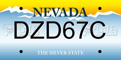 DZD67C Nevada License Plate