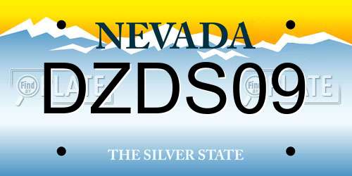 DZDS09 Nevada License Plate