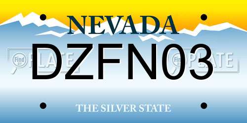 DZFN03 Nevada License Plate