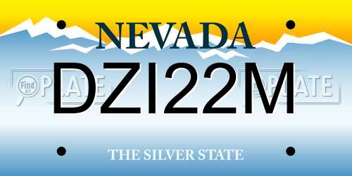 DZI22M Nevada License Plate