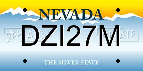 DZI27M Nevada License Plate