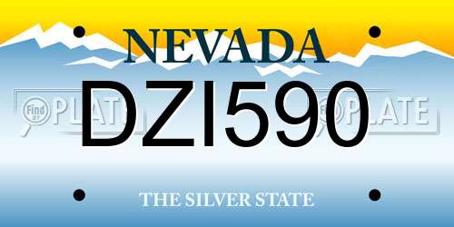 DZI590 Nevada License Plate