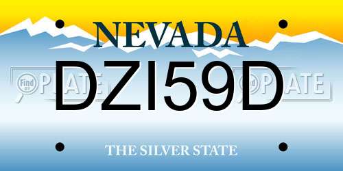 DZI59D Nevada License Plate