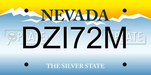 DZI72M Nevada License Plate