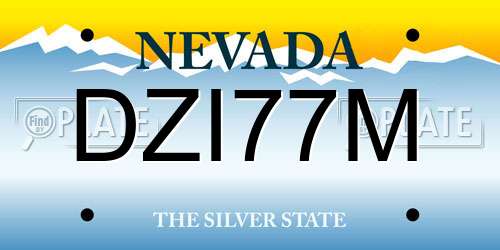 DZI77M Nevada License Plate