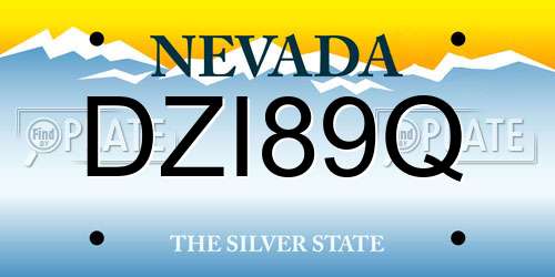 DZI89Q Nevada License Plate