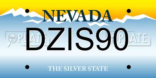 DZIS90 Nevada License Plate