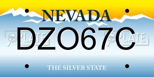 DZO67C Nevada License Plate