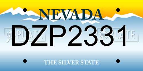 DZP2331 Nevada License Plate