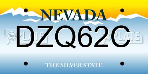 DZQ62C Nevada License Plate