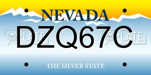 DZQ67C Nevada License Plate