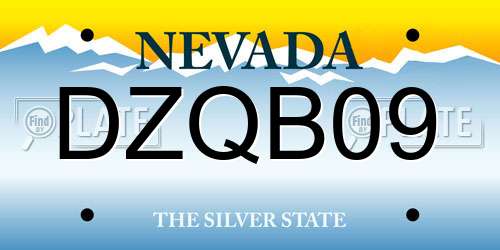 DZQB09 Nevada License Plate