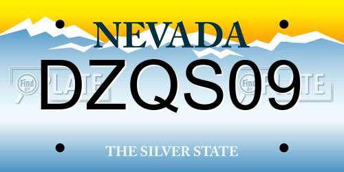 DZQS09 Nevada License Plate