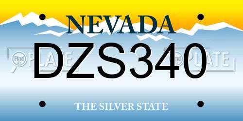 DZS340 Nevada License Plate