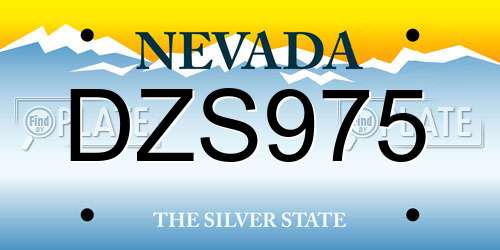 DZS975 Nevada License Plate
