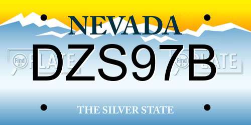 DZS97B Nevada License Plate