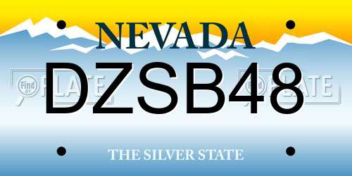 DZSB48 Nevada License Plate
