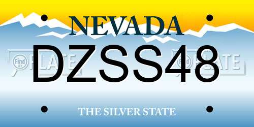 DZSS48 Nevada License Plate