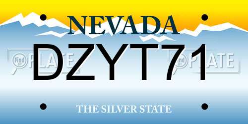 DZYT71 Nevada License Plate